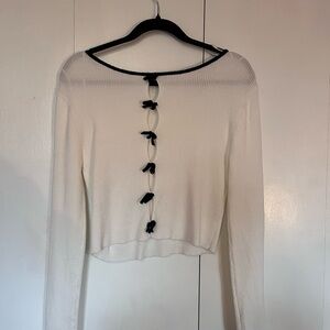 ARDENE white cutout bow sweater
